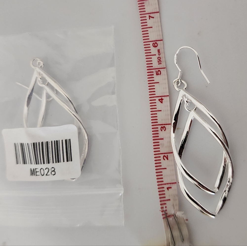 Twisted Dangle Earrings Sterling Silver - Picture 4 of 4